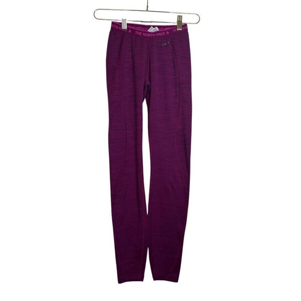 THE NORTH FACE Base Layer Flash Dry Warm Tight Women XS Plum Stripe Outdoor